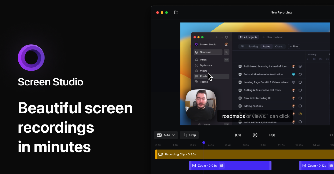 Screen Studio polished screen recording on macOS